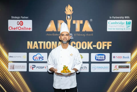 A Spice Merchants chef presenting a plated dish at the ARTA national cook-off.